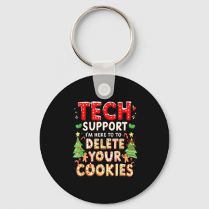 Christmas Tech Suprt Here To Delete Cookies Xmas M Key Ring