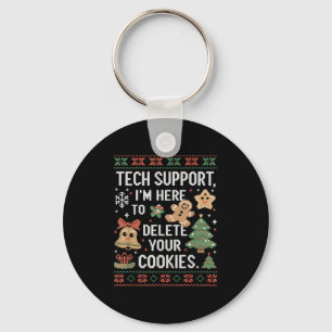 Christmas Tech Suprt Here To Delete Cookies Xmas M Key Ring