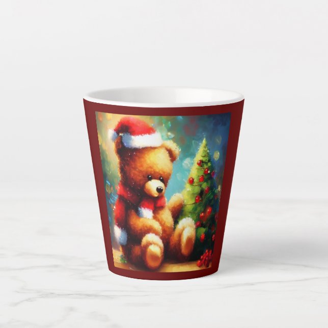 Christmas Teddy Bear 1 Latte Mug (Front)