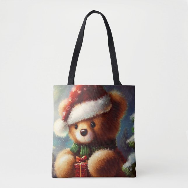 Christmas Teddy Bear 2 Tote Bag (Front)