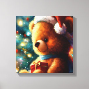 Christmas Teddy Bear 3 Canvas Print