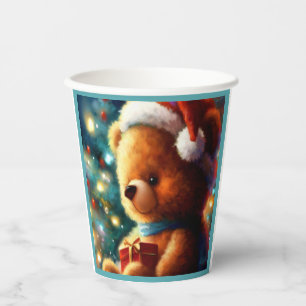 Christmas Teddy Bear 3 Paper Cups