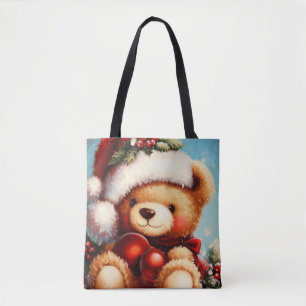 Christmas Teddy Bear 4 Tote Bag
