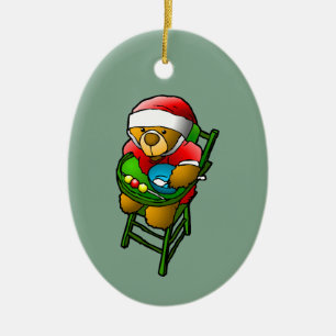 Christmas Teddy Bear Ceramic Tree Decoration