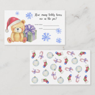 Christmas teddy bear - guess how many teddy bears enclosure card
