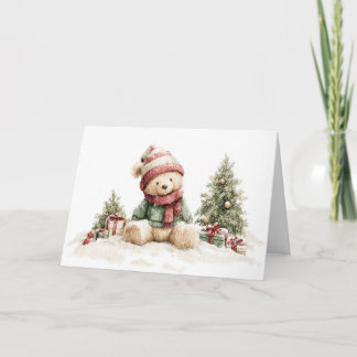 Christmas Teddy Bear Holiday Card