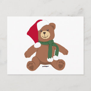 Christmas Teddy Bear Holiday Postcard