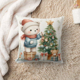 Christmas Teddy Bear Pillow