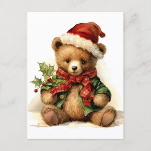 Christmas Teddy Bear Postcard