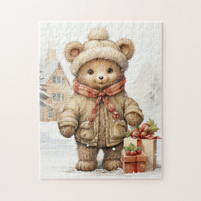 Christmas Teddy Bear Puzzle (Vertical)
