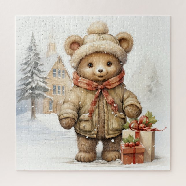 Christmas Teddy Bear Puzzle (Vertical)