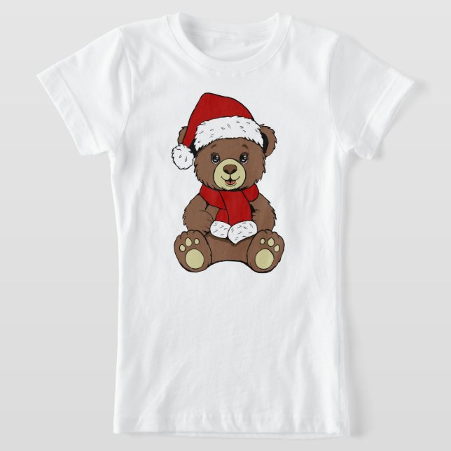 Christmas Teddy Bear T-Shirt (Laydown)