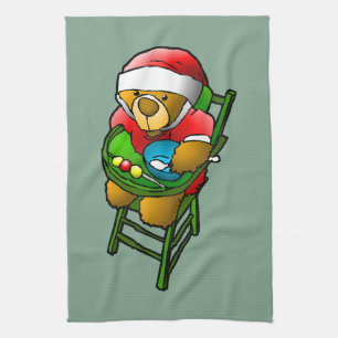 Christmas Teddy Bear Tea Towel