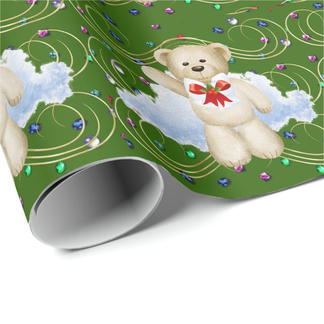 Christmas Teddy Bear Wrapping Paper (Roll Corner)