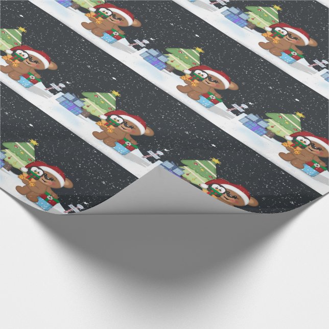 Christmas Teddy Bear Wrapping Paper (Corner)