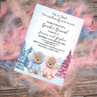 Christmas Teddy Bears Pink Blue Gender Reveal 