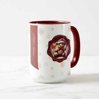 Christmas Teddy Cookie Personalised Banner White Mug