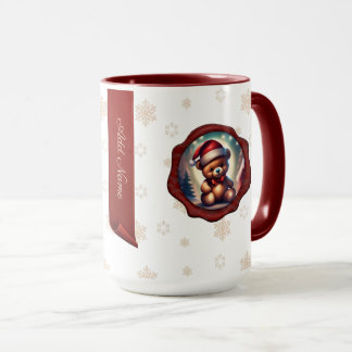 Christmas Teddy Startree Personalised Banner White Mug