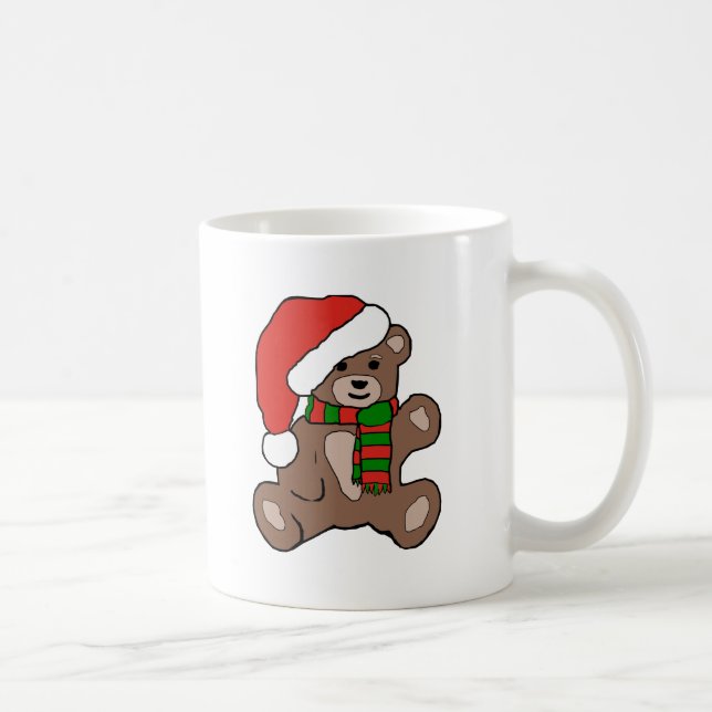 Christmas Teddy with Santa Hat Coffee Mug (Right)