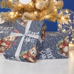Christmas teddy  wrapping paper