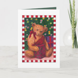 christmas teddybear thank you presents card