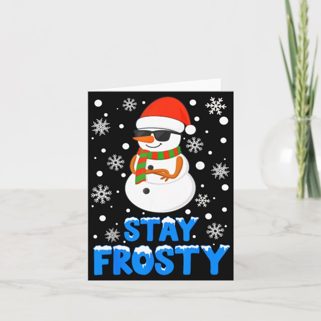 Christmas Tee Funny Frosty Xmas Cool Snowman Women Card (Front)
