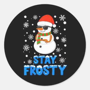 Christmas Tee Funny Frosty Xmas Cool Snowman Women Classic Round Sticker