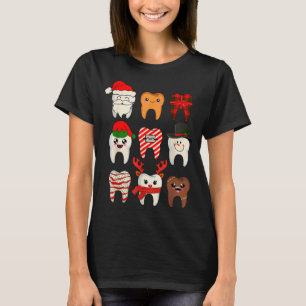 Christmas Teeth Dentist Xmas Reindeer Santa Squad T-Shirt