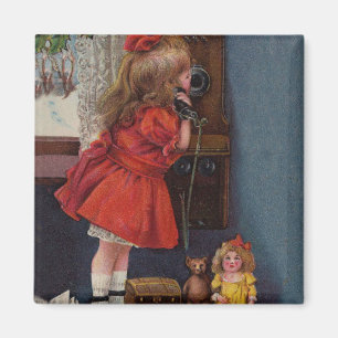 Christmas telephone magnet