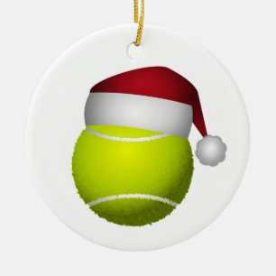 Christmas Tennis Ball Ceramic Tree Decoration