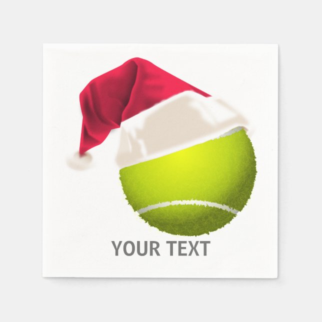 Christmas Tennis Ball Santa Hat Napkin (Front)