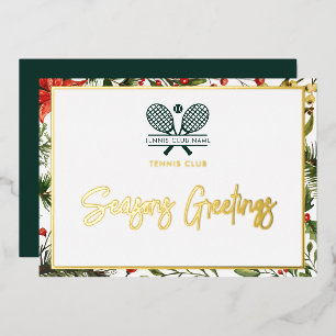 Christmas Tennis Club Seasons Greetings Gold