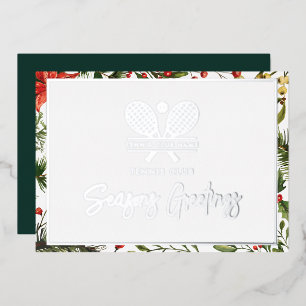 Christmas Tennis Club Seasons Greetings Silver