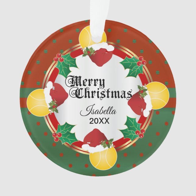 Christmas Tennis Design | DIY Name Ornament (Front)