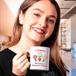 Christmas Tennis, Paddleball, Pickleball Player  Coffee Mug