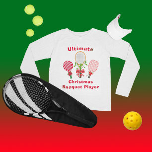 Christmas Tennis, Paddleball, Pickleball Player T-Shirt