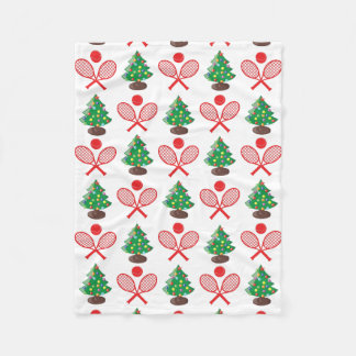 Christmas tennis pattern fleece blanket