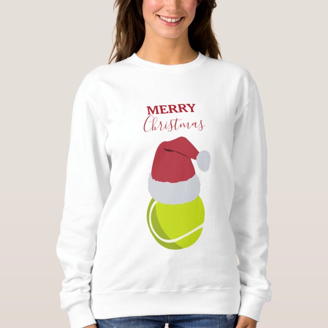 Christmas Tennis Sports Ball Holiday Sweatshirt (Front)