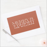 Christmas terracotta modern elegant simple rectangular sticker<br><div class="desc">Christmas terracotta modern elegant simple holiday parcel label stickers</div>