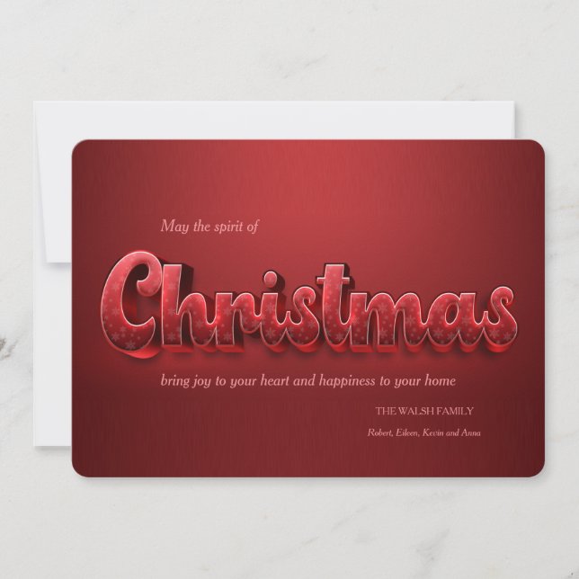 Christmas Text Affect Holiday Card (Front)