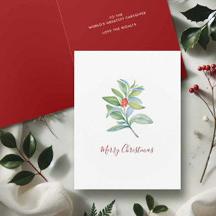 Christmas Thank You Cards Watercolor Botanicals