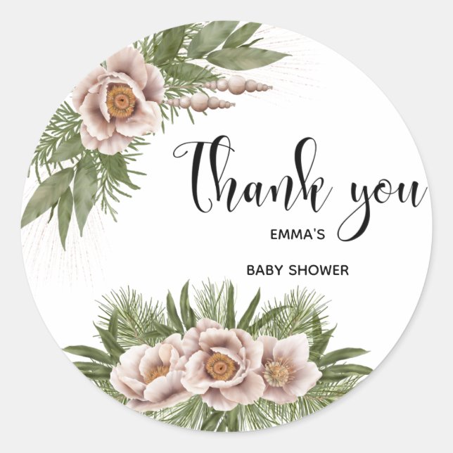 Christmas Thank you  Classic Round Sticker (Front)