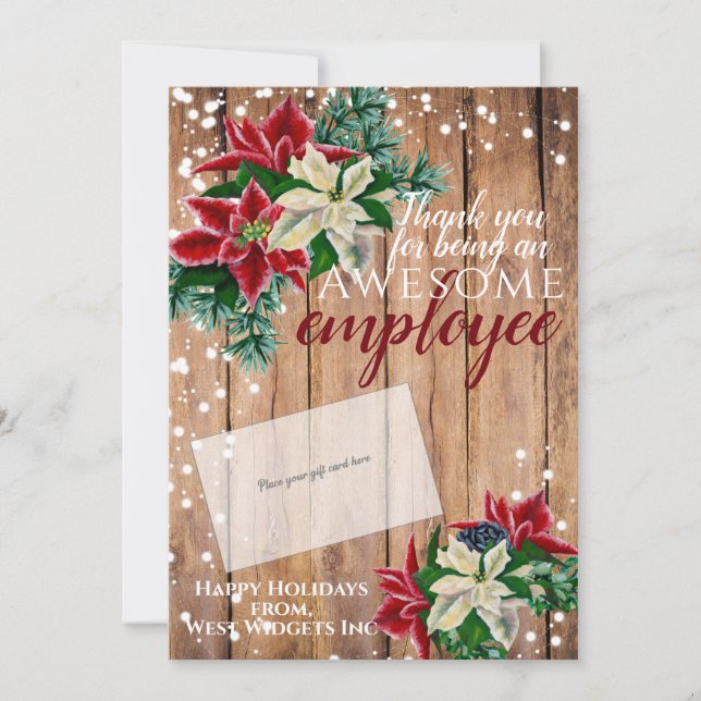 Christmas Thank You Employee Gift Card Holder (Front)
