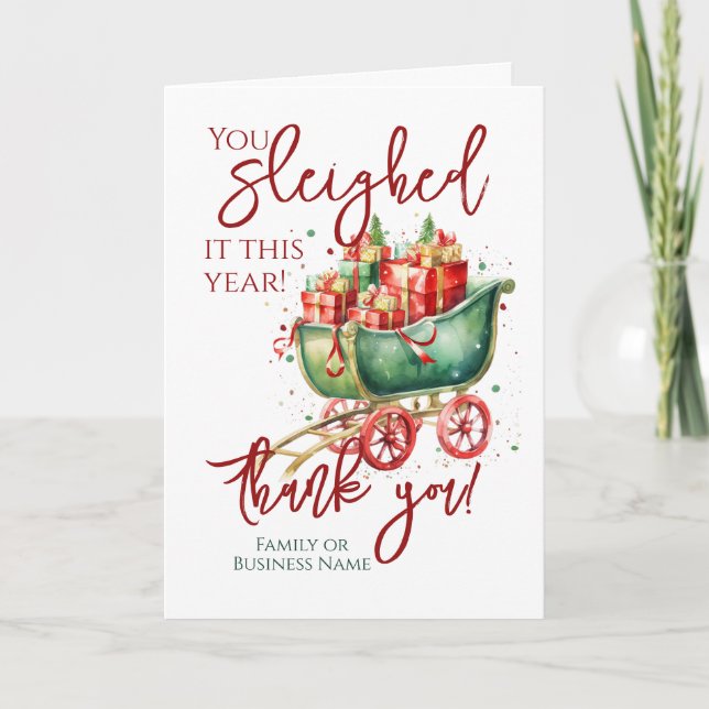 Christmas Thank You Employee Volunteer Holiday Card (Front)