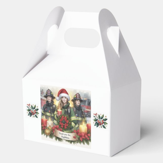 Christmas thank you for firefighters favour box (Front)