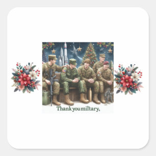 Christmas thank you for nurses square sticker