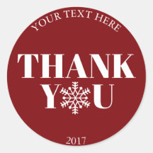 Christmas Thank You Snowflake Red White