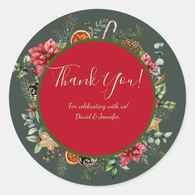 Christmas Thank You Stickers (Front)