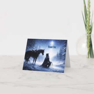Christmas Thank You Western Cowboy Card