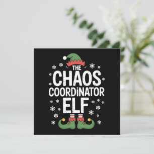 Christmas The Chaos Coordinator Elf Xmas Family  Holiday Card